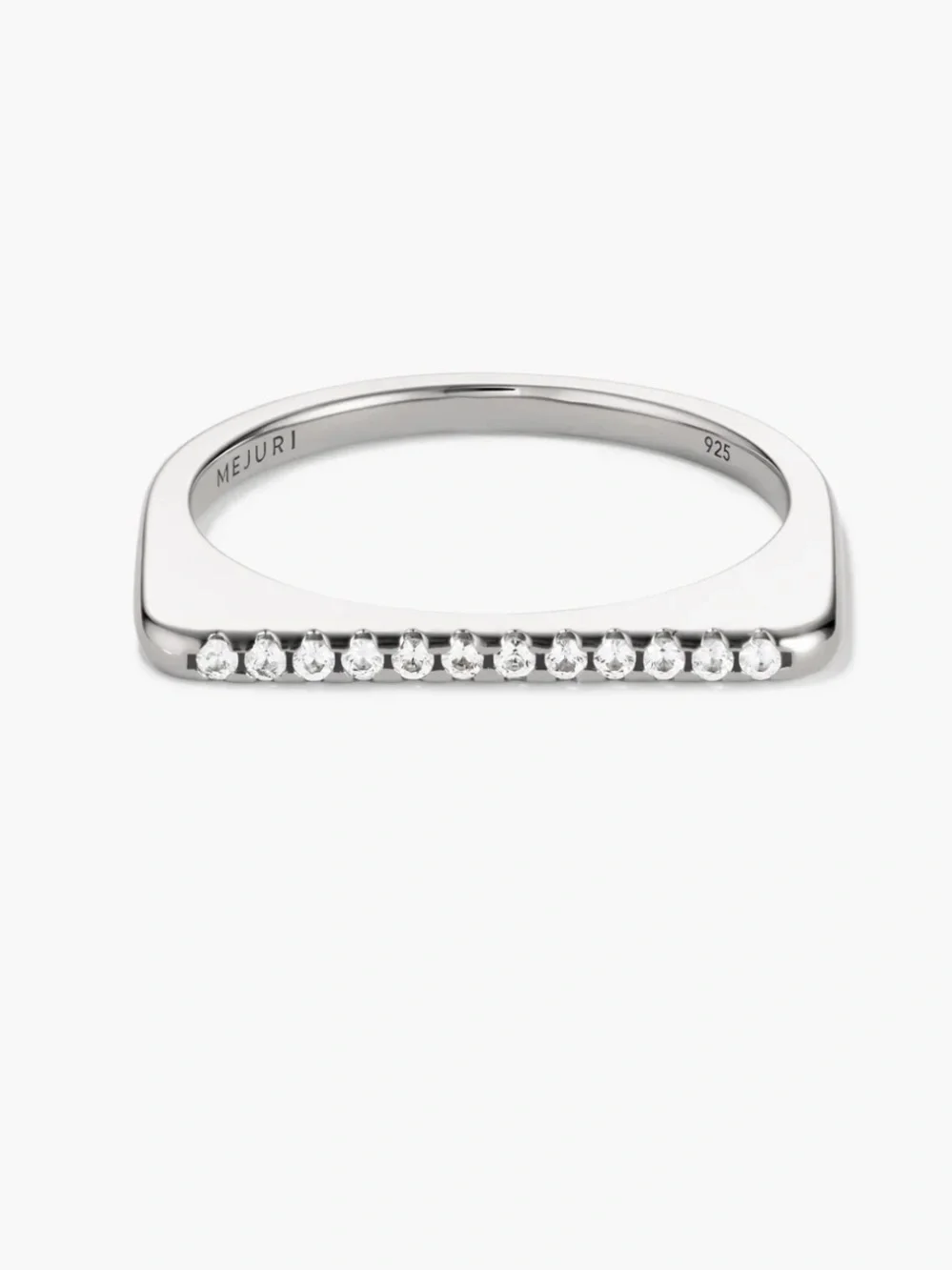 Mejuri Pavé Puzzle Stacking Ring Sterling Silver Sz 6 NWT